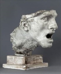 Antoine BOURDELLE, un fragment de sculpture non fini mais finalisé comme sculpture grâce au socle.