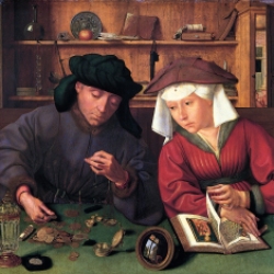 Quentin METSYS, le prêteur et sa femme - 1514 (71 x 68 cm) peinture à l'huile sur panneau de bois - musée du Louvre